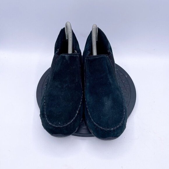 Skechers Boots Womens 8 Bikers Sneakers Ankle Bootie Slip On 49403 Black Suede - Picture 9 of 9